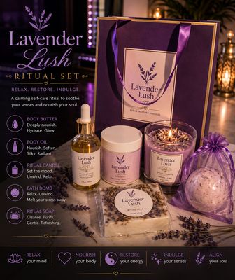 Lavender Lush Luxury Self Care Ritual Set