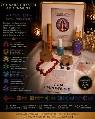 🌈Crystal Infused Chakra Adornment  Ritual Set