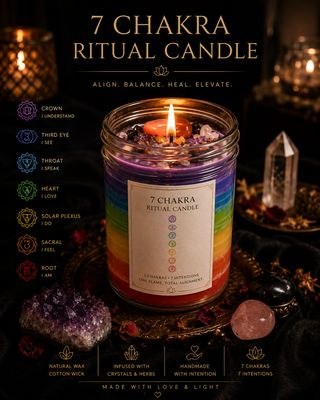 🌈7 Chakra Candle Ritual Set