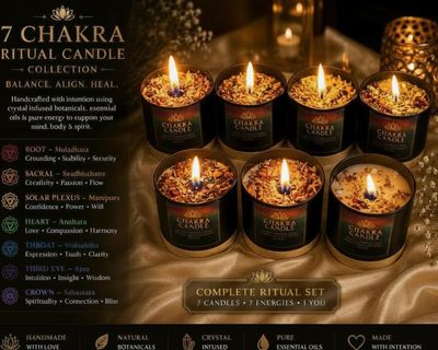 🌈7 Chakra Candles Ritual Set
