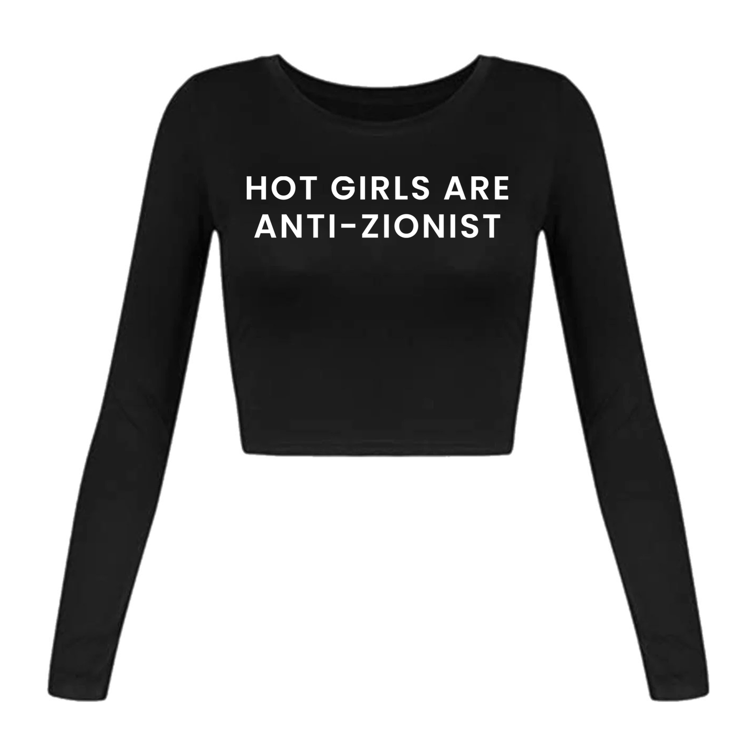 Hot Girls Are Anti-Zionist Long Sleeve Crop Top