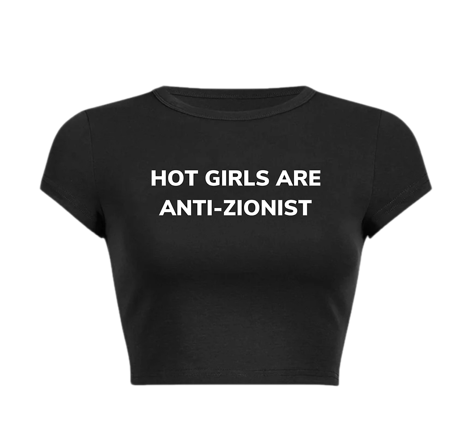 Hot Girls Are Anti-Zionist Short Sleeve Crop Top