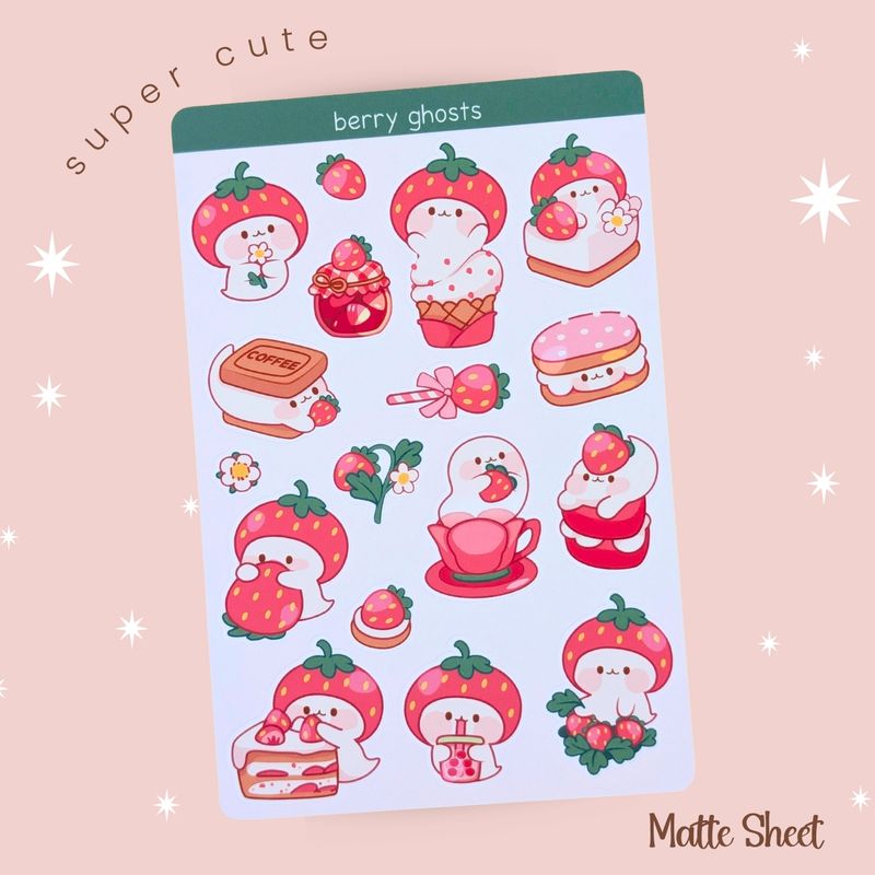 Cute Spooky Ghost Sticker Bundle - 3 Sticker Sheets