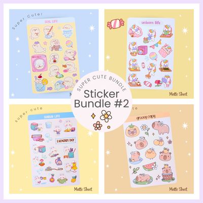 Cute Seal Sticker Sheet, Capybara Sticker Bundle, Kawaii Stationery - "Day in the Life..." Sticker Bundle