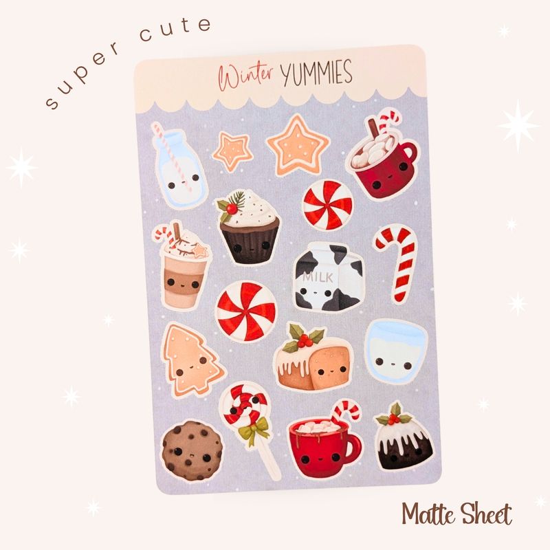 Cute Holiday Sticker Sheet Bundle - Kawaii Christmas Sticker Pack