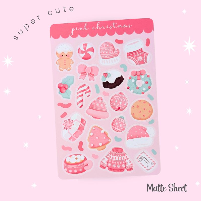 Cute Holiday Sticker Sheet Bundle - Kawaii Christmas Sticker Pack
