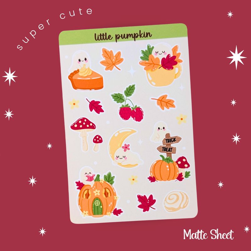 Cute Spooky Season Stickers - Fall Autumn Ghost Sticker Bundle