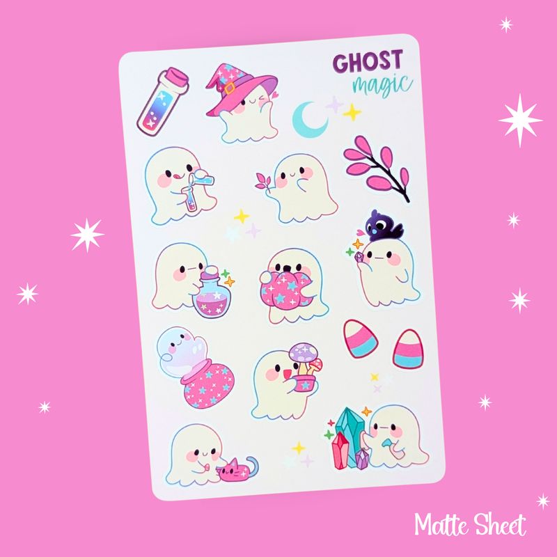 Cute Spooky Ghost Sticker Bundle - Ghost Sticker Sheet Set