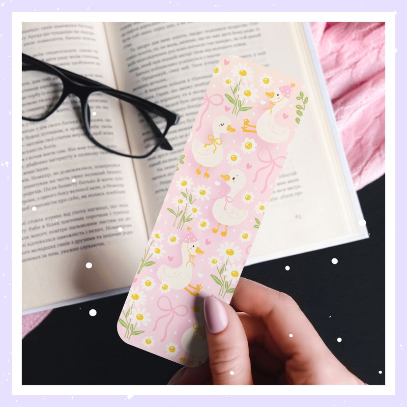 Cute Goose 2x7 Glossy Coated Bookmark, Silly Goose Bookmark