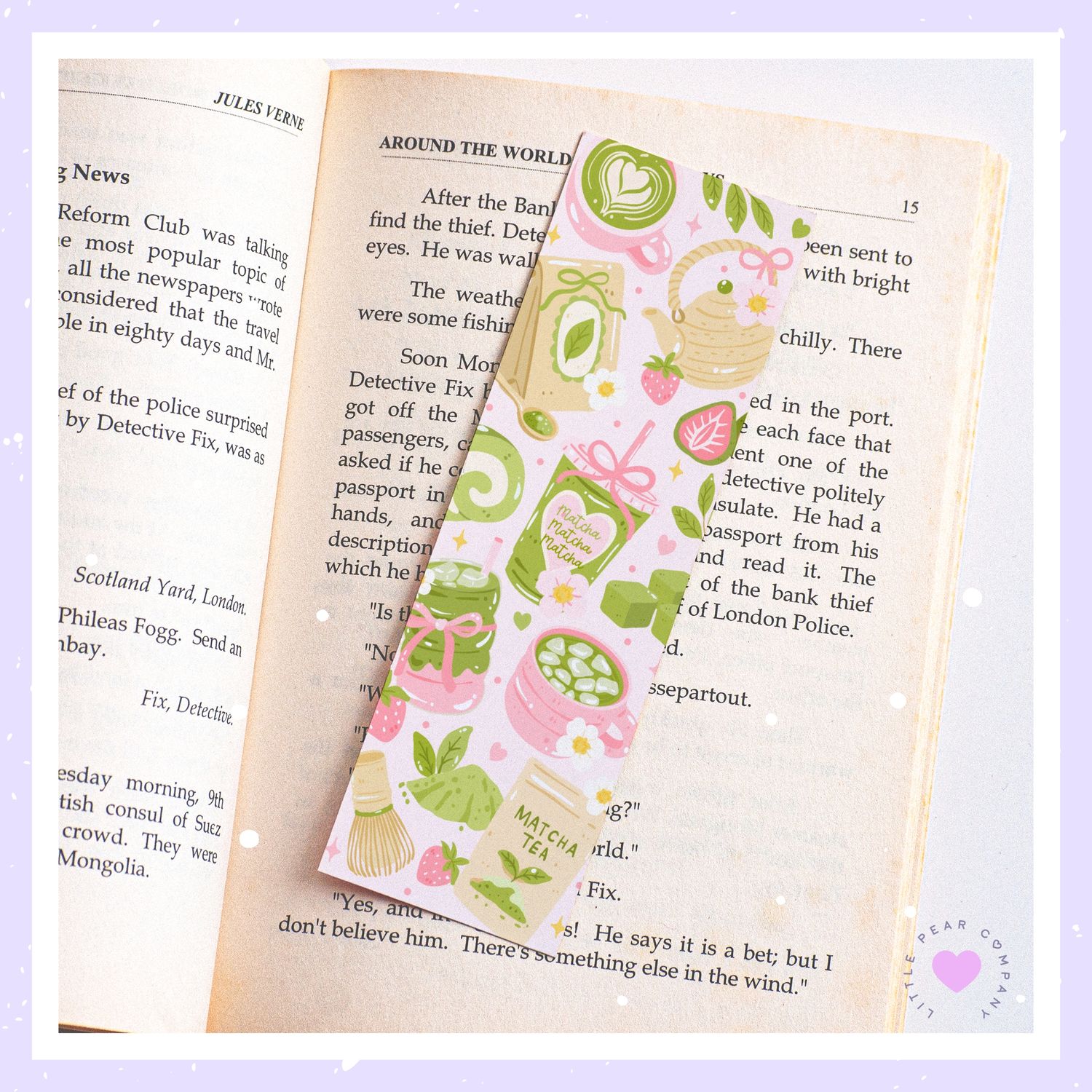Matcha Girly 2x7 Bookmark, Cute Matcha Book Accessory
