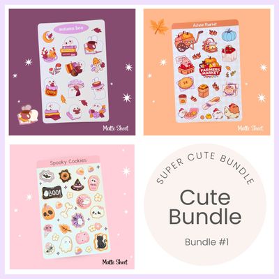 Cute Autumn Stickers, Fall Sticker Set/Pack, Kawaii Themed Stickers