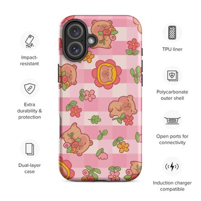 Cute and Quirky Capybara Tough Matte Phone Case for iPhone® 14, 15 + 16