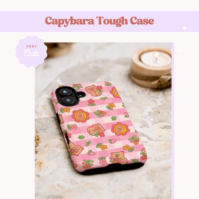 Cute and Quirky Capybara Tough Matte Phone Case for iPhone® 14, 15 + 16