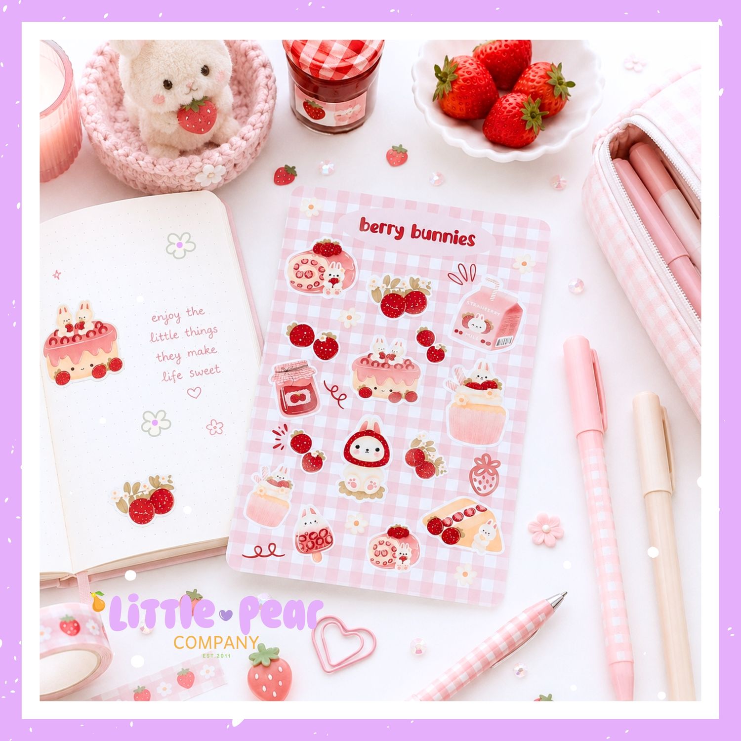 Cute Bunny Sticker Bundles - Aesthetic Kawaii Rabbit Stickers - Bunny Dessert Journal Stickers