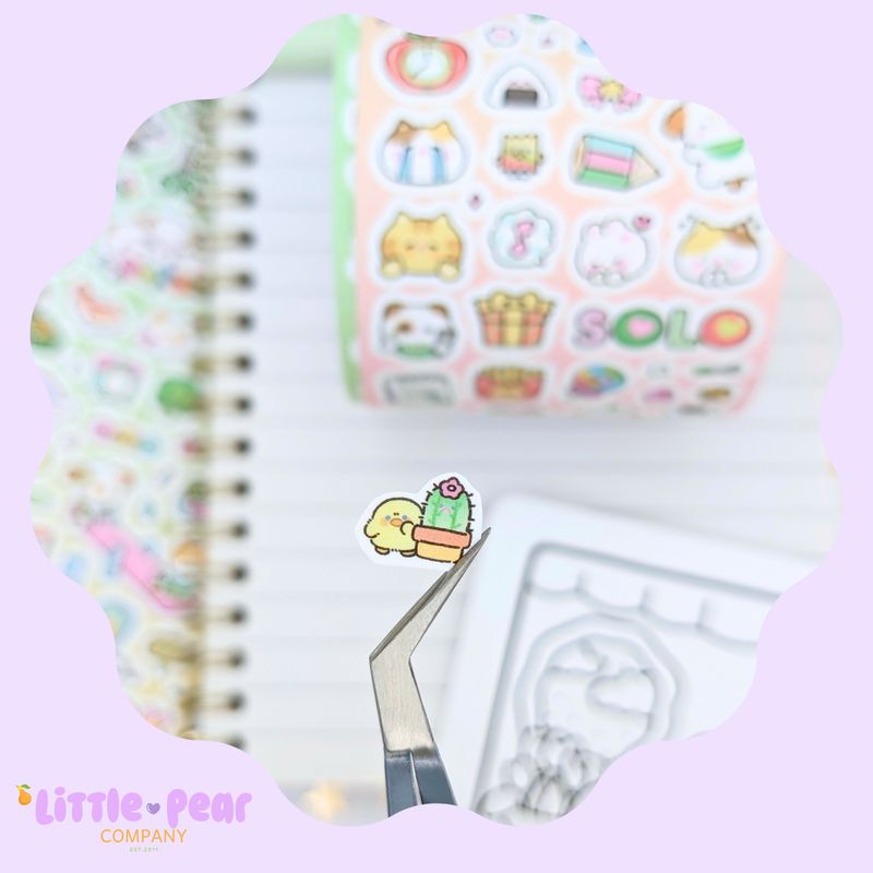Mini Glitter Stickers - Kawaii Stationery - Mini Journal Decorating Stickers - Kawaii Sticker Sheet