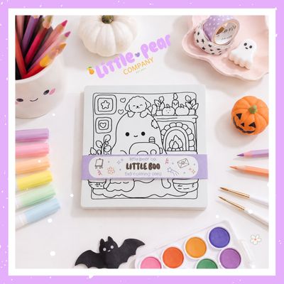 Halloween Coloring Cards, Ghost Coloring Card, Cozy Fall/Autumn Coloring, Relaxing Activity Set