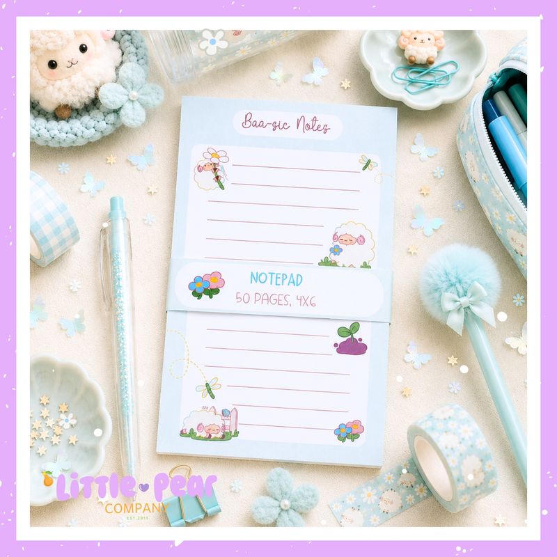 Sheep Notepad - 4x6 Tear Away Sheep Memo Pad - Kawaii Sheep Stationery