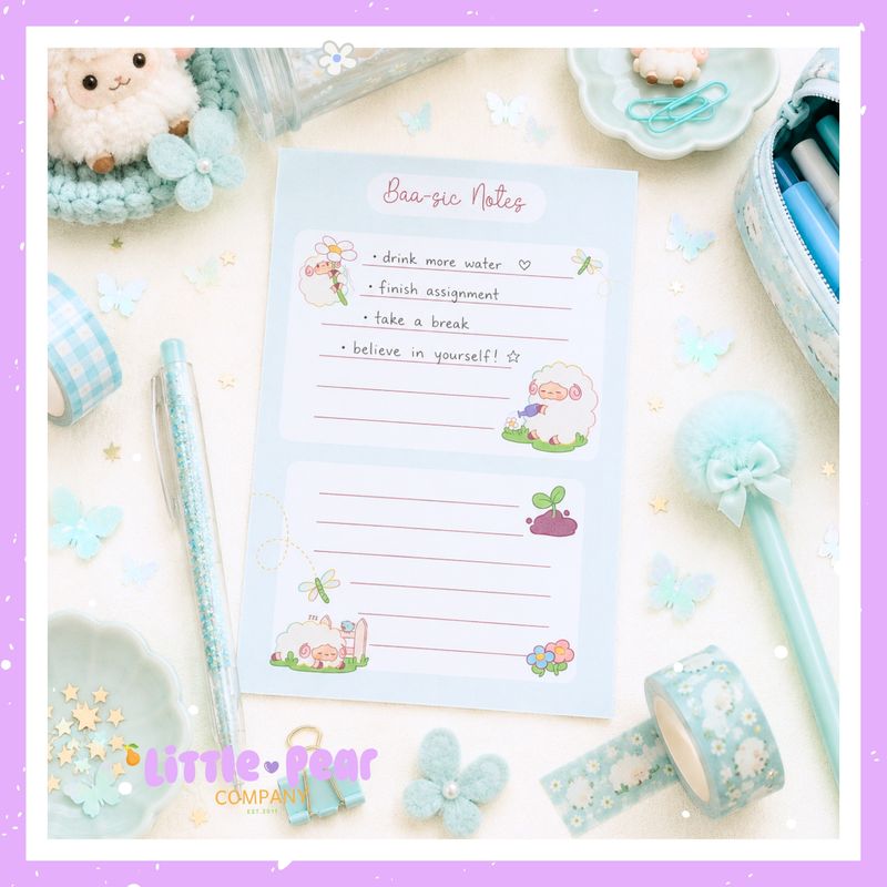 Sheep Notepad - 4x6 Tear Away Sheep Memo Pad - Kawaii Sheep Stationery