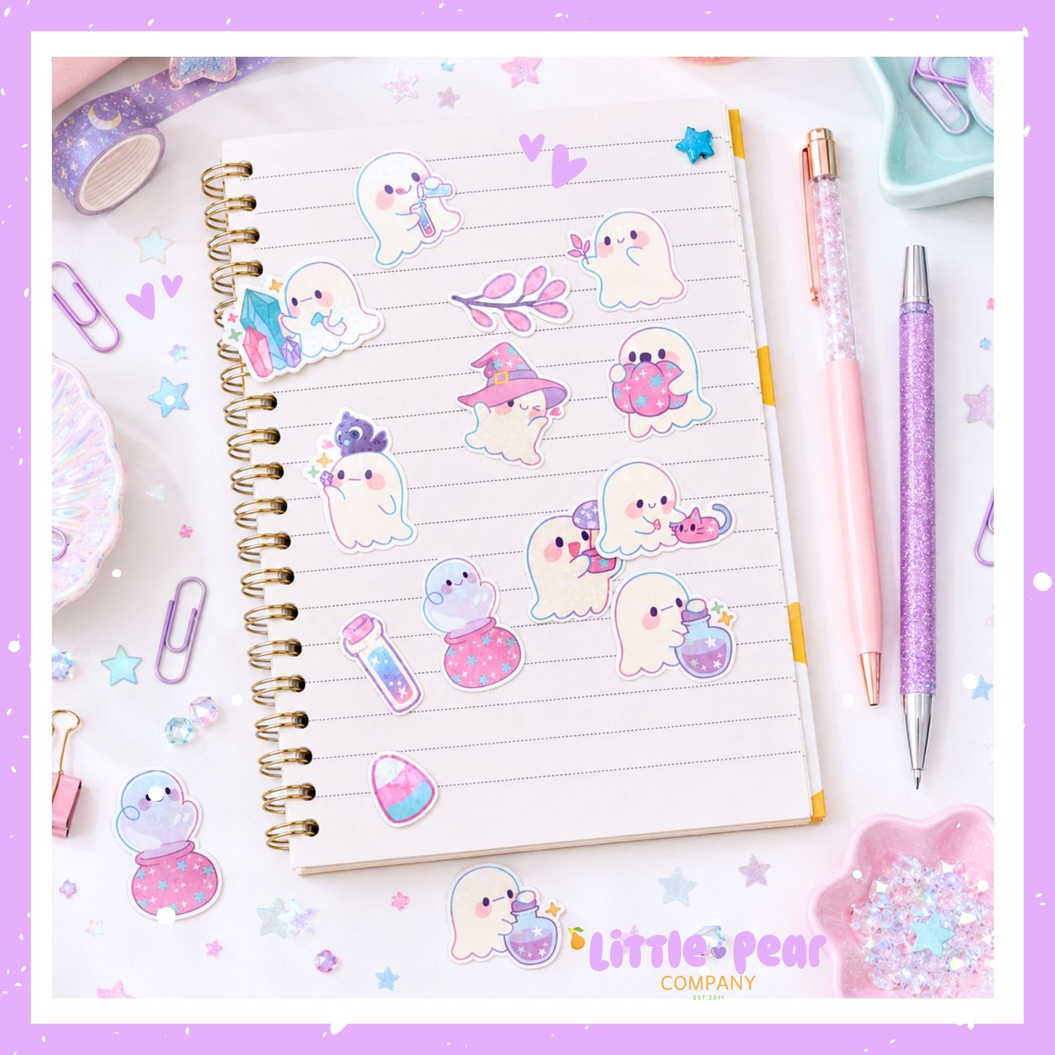 Holographic Ghost Stickers - Die Cut Stickers - Cute Ghost Stickers
