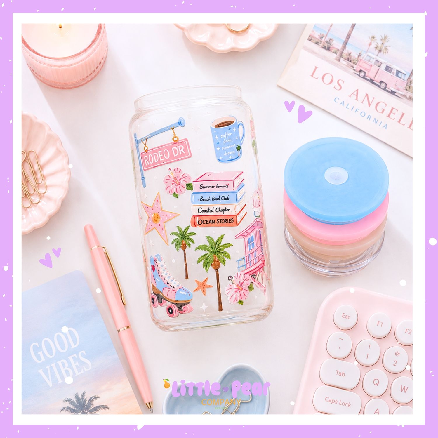California Glass can Cup - Girly Cup Design - Cali Love Girlie Glass