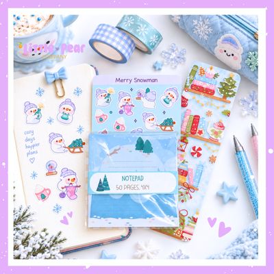 Winter Goodies Stationery Bundle - Cute + Festive Snowman Stickers