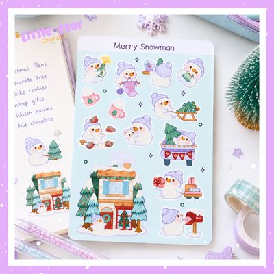 Winter Goodies Stationery Bundle - Cute + Festive Snowman Stickers