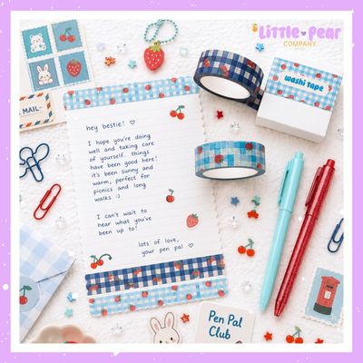 Fruit Gingham Washi Tape - Kawaii Masking Tape - Decorating Tape