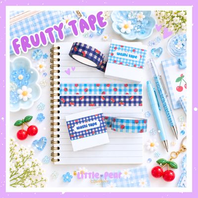 Fruit Gingham Washi Tape - Kawaii Masking Tape - Decorating Tape