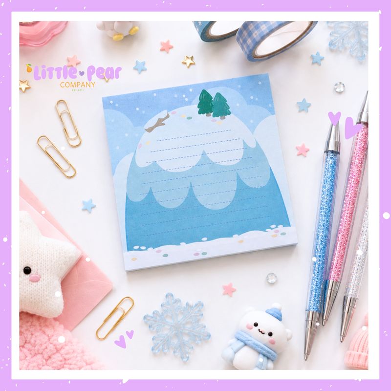 Winter Sticky Notepad - Kawaii Christmas 4x4 Sticky Notes
