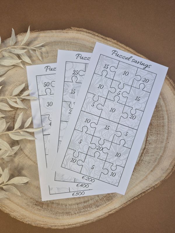Puzzel savings bundel (€200, €400 en €800)