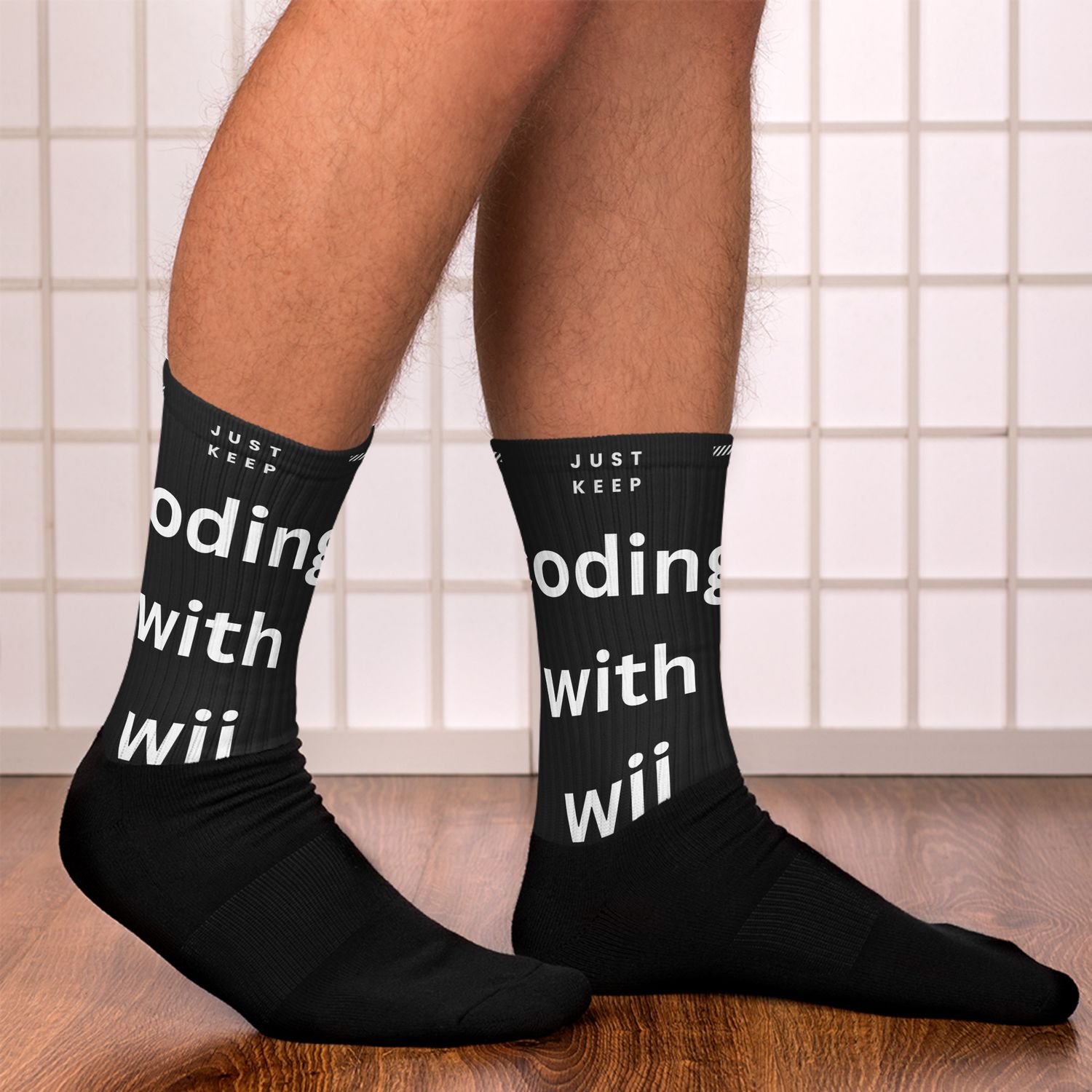 Just keep coding with wij Socks Just keep coding with wij Socks