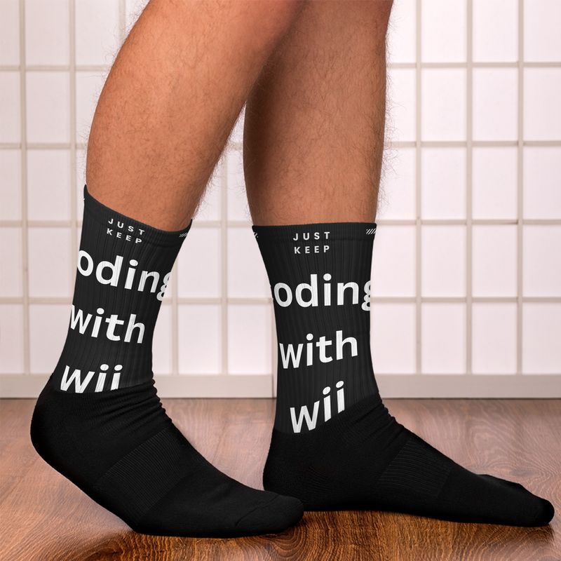 Just keep coding with wij Socks Just keep coding with wij Socks