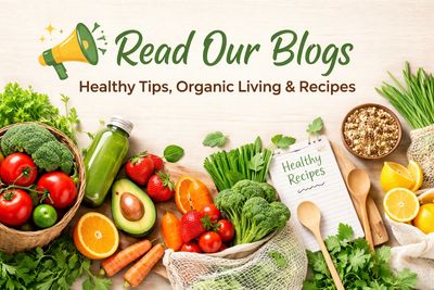 Sanesa Yourganic blog banner featuring organic fruits, vegetables, cold-pressed juice and healthy r…
