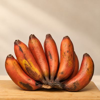 Organic Red Banana with naturally sweet, creamy flesh, distinctive red peel and rich antioxidant content.