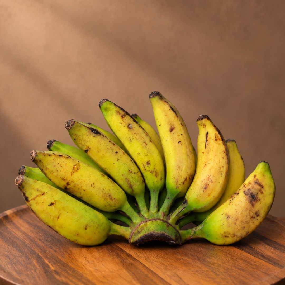 Organic Desi Banana with naturally sweet, firm flesh, hearty texture and authentic traditional Indian flavour.