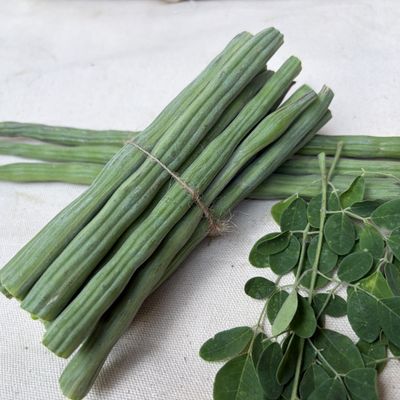 Fresh organic drumsticks (sahjan / moringa pods) – long, tender green pods for cooking