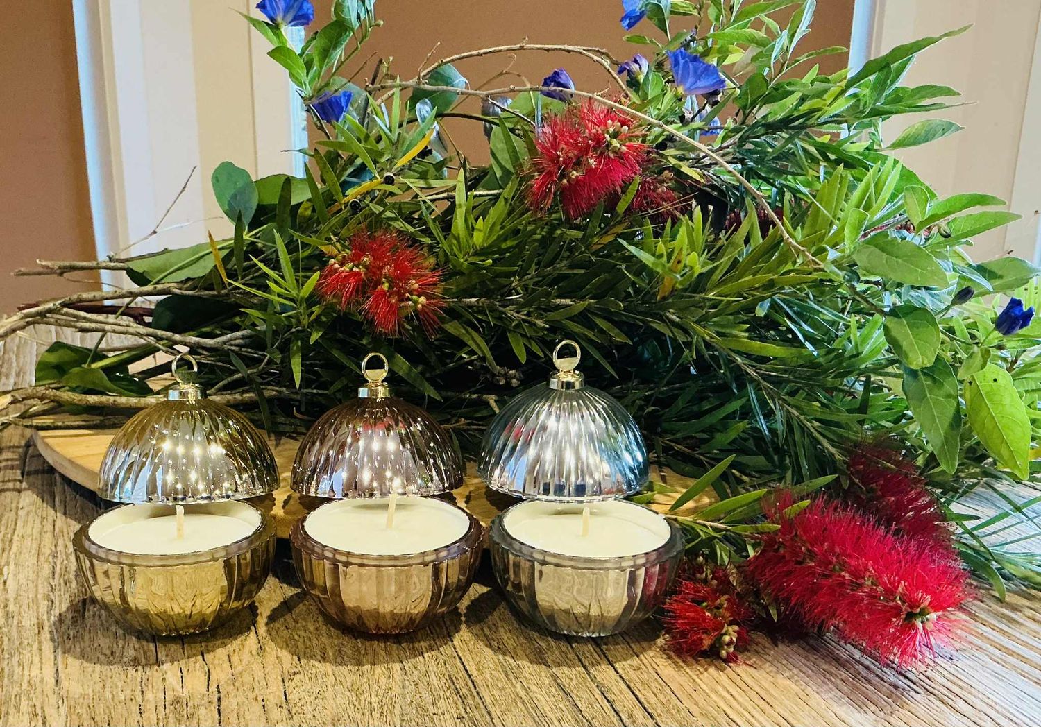 Mini Christmas Bauble Candles - SET OF 3
