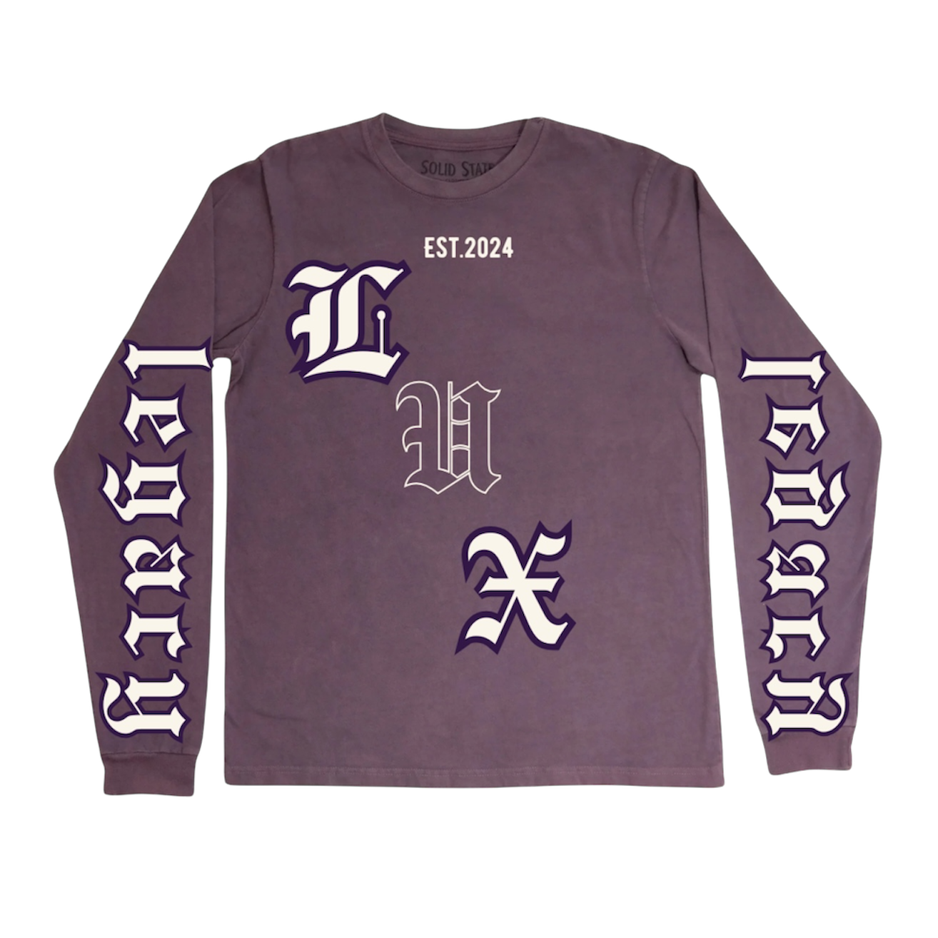 Plum Vintage letter L/S (UNISEX)