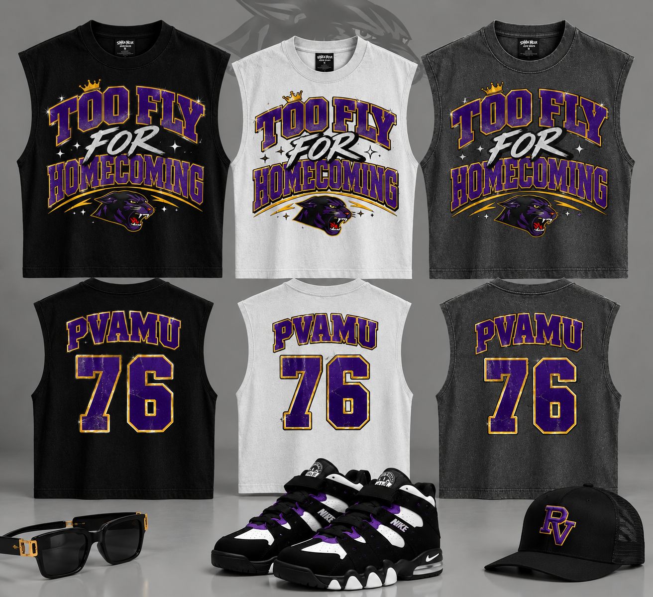 TNA Graphics x Lux Legacy | PVAMU TOO FLY TEE (SLEEVELESS) | HOMECOMING COLLECTION