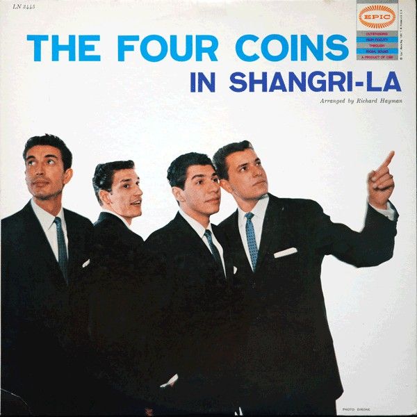 The Four Coins – The Four Coins In Shangri-La (VG, 1957, LP, Partial Split Sleeve, Epic Records – LN 3445, Canada)
