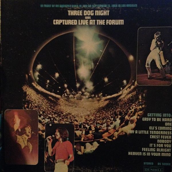 Three Dog Night – Captured Live At The Forum (G+, 1969, LP, ABC/Dunhill Records – DS 50068)