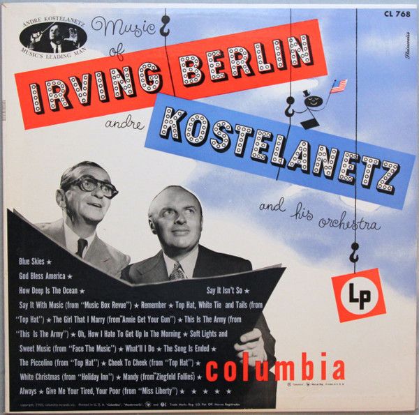 Andre Kostelanetz And His Orchestra – Music Of Irving Berlin (VG, 1955, LP, Columbia – CL 768)