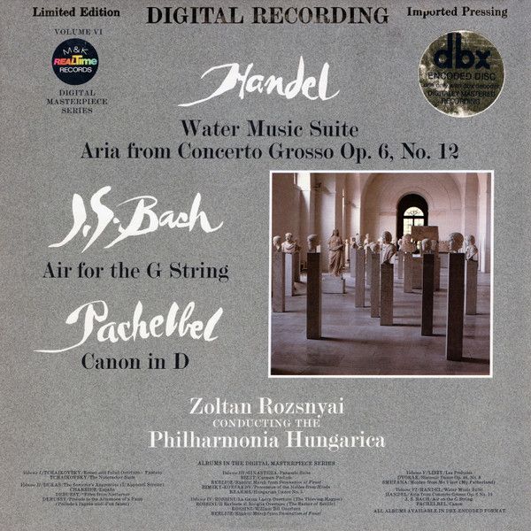 Zoltan Rozsnyai, Philharmonia Hungarica – Handel / Bach / Pachelbel (VG+, 1978, DBX Encoded, M &amp; K Realtime Records – RT-206) DSG