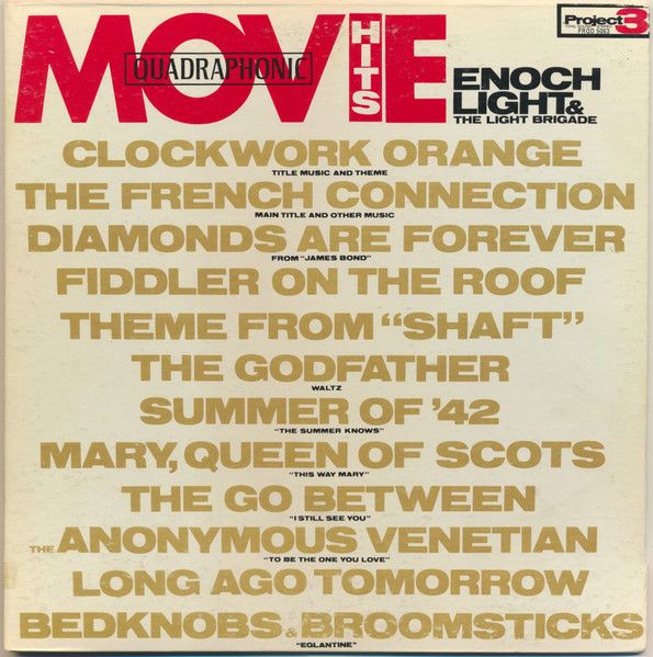 Enoch Light &amp; The Light Brigade – Movie Hits! (VG, 1972, Quadraphonic. Project 3 Total Sound – PRQD. 5063)