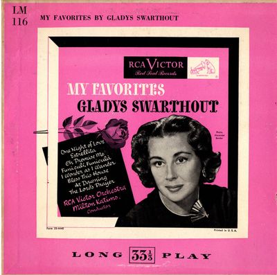 Gladys Swarthout – My Favorites (VG, 1950, LP, 10", RCA Victor Red Seal – LM 116)