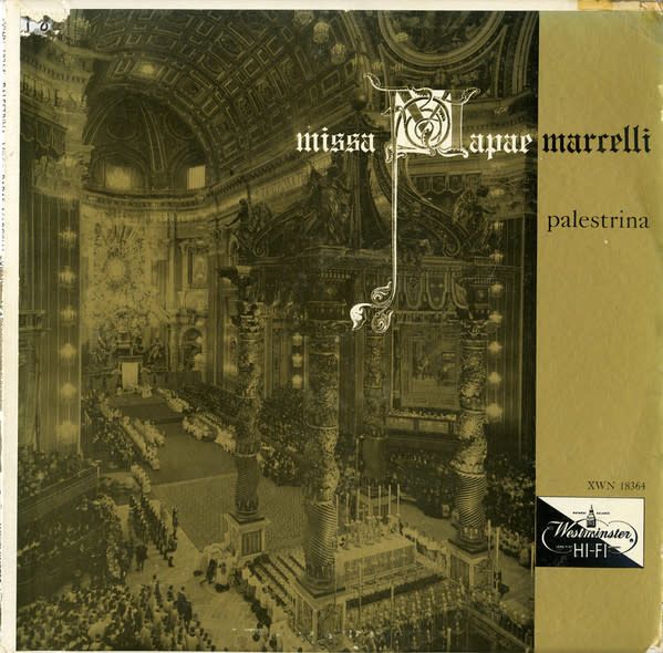 Palestrina – Missa Papae Marcelli (VG, 1957, LP, Westminster – XWN 18364)