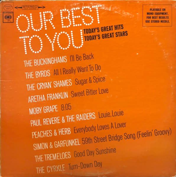 Various – Our Best To You: Today&#39;s Great Hits... Today&#39;s Great Stars (VG, 1967, LP, Columbia Special Products – TBS 2))