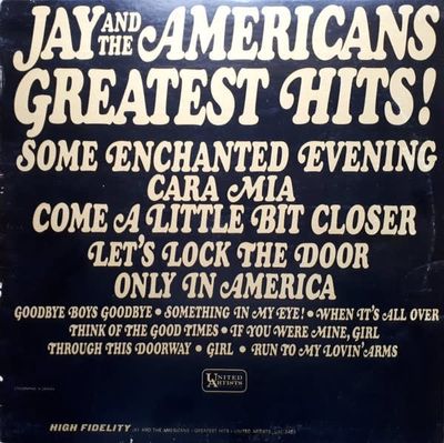 Jay &amp; The Americans – Greatest Hits (VG, 1965, LP, United Artists Records – UAL 3453)