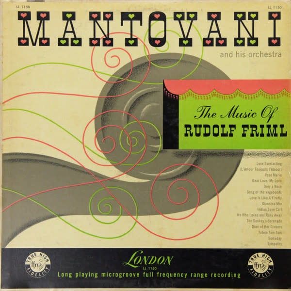 Mantovani And His Orchestra – The Music Of Rudolf Friml (G+, 1955, LP, London Records – LL 1150)