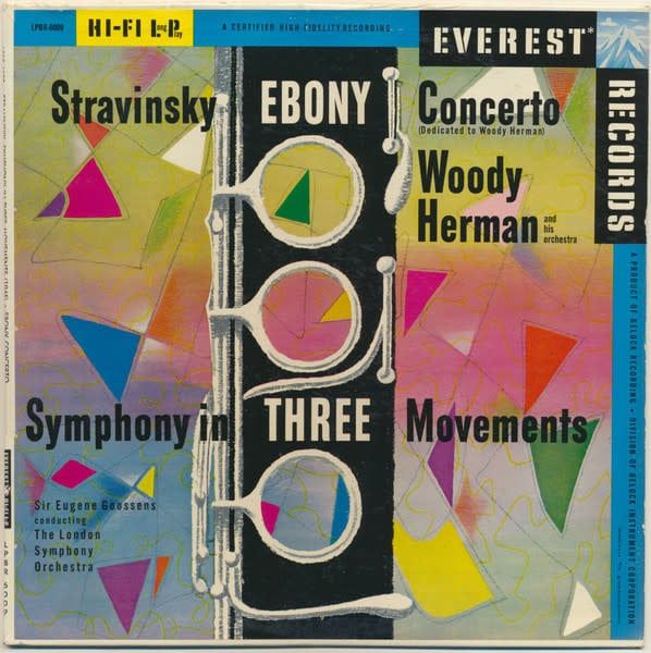 Woody Herman And His Orchestra / London Symphony Orchestra – Stravinsky: Ebony Concerto / Symphony In Three Movements (VG, 1958, LP, Everest – LPBR-6009)